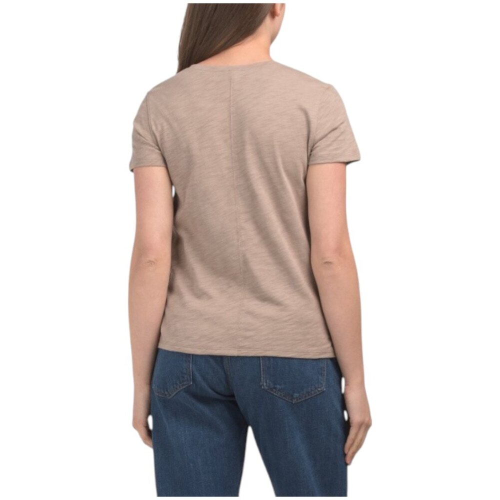 LILLA P Short Sleeve Back Seam V-neck Top - Picture 3 of 3